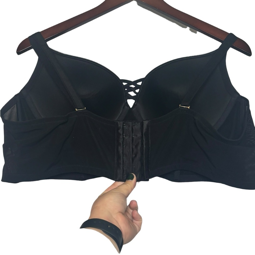 Torrid XO Plunge Push-Up Bra Black Lace-Up Women's Intimate Top Size 46B - Picture 5 of 5